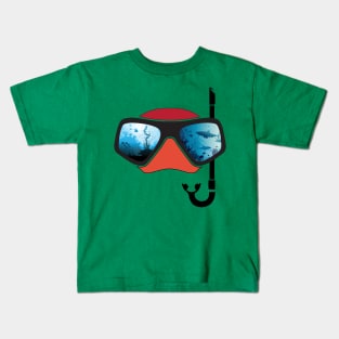 Retro Scuba Diving Snorkeling Mask Sea Ocean Life Kids T-Shirt